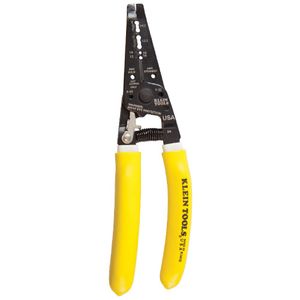 Klein Tools K1412 Spring Loaded NM-B Cable 12/2 and 14/2 Dual Cable Stripper/Cutter 14-12-AWG 7-3/4-Inch Yellow/White Klein-kurve