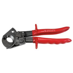 Klein Tools 63060 High Leverage Ratcheting Cable Cutter 10-1/4-Inch Red