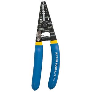 Klein Tools 11055 Spring Loaded Serrated Nose Wire Stripper/Cutter Double Dipped 18-10-AWG 20-12-AWG 7-1/8-Inch Blue/Yellow Klein-kurve