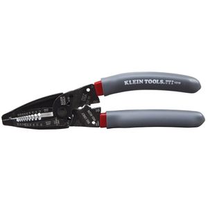 Klein Tools 1019 Wire Stripper/Crimper Multi-Tool 10-26-AWG Solid 12-28-AWG Stranded 7-3/4-Inch Gray/Red Klein-Kurve