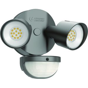 Lithonia Lighting HGX-LED-2RH-40K-120-MO-DDB-M2 2 Round Head LED Residential Security Flood Light 25-Watt 120-Volt 4000K 80 CRI Contractor Select