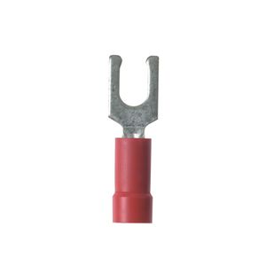 Panduit EV18-6LFB-Q Vinyl Insulated Locking Fork Terminal 22-18-AWG #6 Stud Red StrongHold