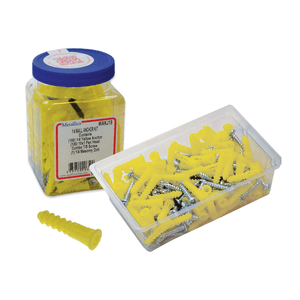 Metallics WAKJ19 Plastic Super Yellow Conical Wall Anchor Kit 1/4-Inch Jar Pack