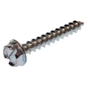 Metallics JDS81 Zinc Chromate Steel Slotted Drive Indented Hex Washer Head Self-Piercing Drilling Sheet Metal Screw #10 x 3-Inch