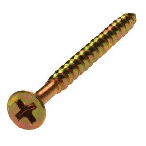 Metallics JGDS5 Yellow Zinc Chromate Hardened Steel Phillips Drive Flat Head Deck Screw #8 x 3-Inch