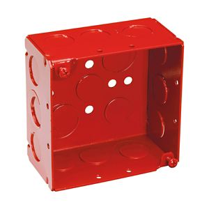 Crouse-Hinds TP403RED Pre-Galvanized Welded Steel Deep Fire Alarm Outlet Box 4-Inch x 4-Inch x 2-1/8-Inch 30.3-Cubic-Inch