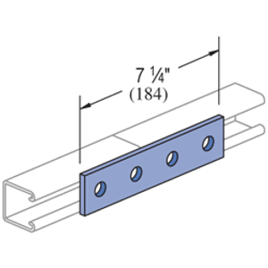 Power Strut PS-888-EG Electrogalvanized Steel 4-Hole Splice Plate