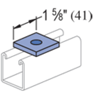 Power Strut PS-619-1/2-EG Electrogalvanized Steel Square Washer 1/2-Inch