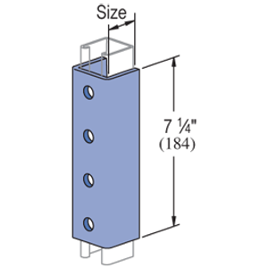 Power Strut PS-616-EG Electrogalvanized Steel 4-Hole Splice Clevis