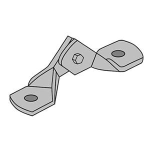 Power Strut PS-9402-1/2-EG Electrogalvanized Steel 2-Hole Adjustable Hinge Connector 1/2-Inch