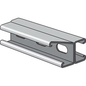 Power Strut PS-500-EH-2T3-10-PG Pre Galvanized Steel Welded Back To Back Double Sided Channel With Elongated Hole 10-ft x 1-5/8-Inch x 1-5/8-Inch