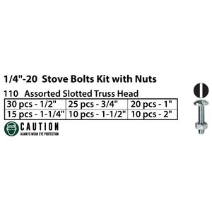 Dottie 1420 Zinc Plated Steel Machine Screw Kit 1/4-Inch