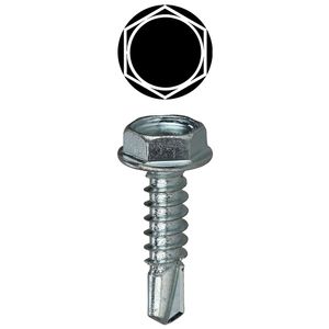 Dottie TEKHW82 Zinc Plated Steel Hex Washer Head Self-Drilling Screw #8 x 2-Inch