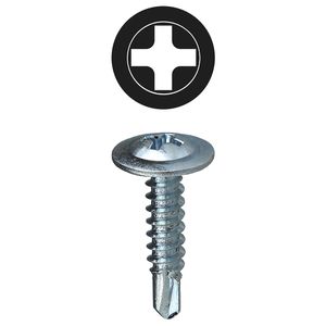 Dottie TEKW812 Zinc Plated Steel Phillips Drive Wafer Head Self-Drilling Screw #8 x 1/2-Inch