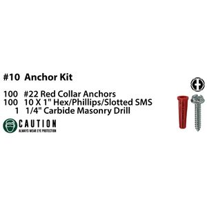 Dottie K6HX Metal Anchor Kit #10 x 1-Inch