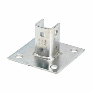 B-Line B280SQZN Zinc Electroplated Steel Square 4-Hole U Post Base