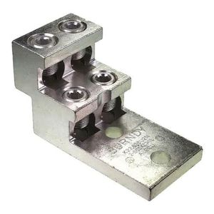 Burndy K22A36U2N Electroplated Tin Aluminum 2-Hole Universal Terminal (4) 2-AWG - 600-KCMIL Stranded