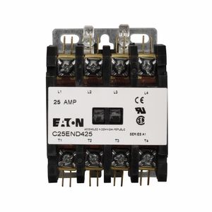 Eaton C25END425A 4-Pole Non-Reversing Definite Purpose Contactor 25-Amp Inductive 35-Amp Resistive 110 - 120-Volt AC