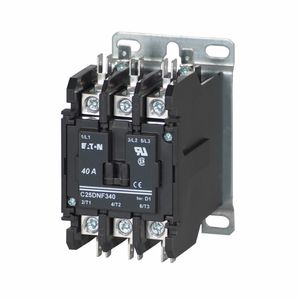 Eaton C25DNF340A 3-Pole Open Type Non-Reversing Definite Purpose Control Contactor 40-Amp 110 - 120-Volt AC