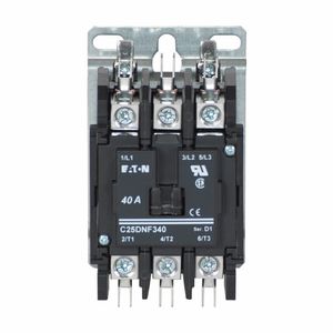 Eaton C25DNF340H 3-Pole Open Type Non-Reversing Standard Definite Purpose Contactor 40-Amp Inductive 50-Amp Resistance 600-Volt AC