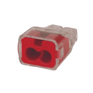 Ideal Industries 30-1032J Model 32 2-Port Push-In Wire Connector 22-12-AWG Red/Transparent In-Sure