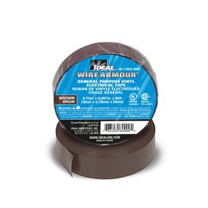 Ideal Industries 46-1700C-BRN General-Purpose Electrical Tape 0.75-Inch x 66-ft x 7-mil Vinyl Backing Brown Wire Armour