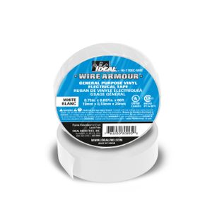 Ideal Industries 46-1700C-WHT General Purpose Electrical Tape 3/4-Inch x 66-ft x 0.007-Inch White Wire Armour