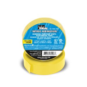 Ideal Industries 46-1700C-YLW General-Purpose Electrical Tape 0.75-Inch x 66-ft x 7-mil Vinyl Backing Yellow Wire Armour