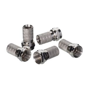 Ideal Industries 85-053 F-Coupler Coaxial Crimp Connector RG-6 Brass Nickel Plated