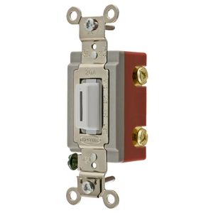 Hubbell-Wiring HBL1221LW 120/277-Volt AC 20-Amp 1-Pole Extra Heavy-Duty Industrial Grade Keyed Locking Toggle AC Switch White HBL