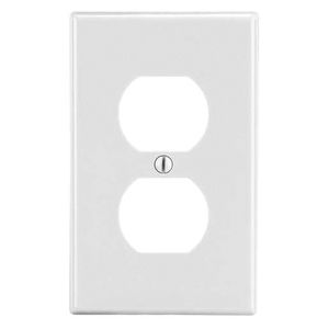 Hubbell-Wiring P8W 1-Gang Standard Size Wallplate (1) Duplex Receptacle White