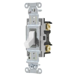 Hubbell-Wiring CS120W 120/277-Volt AC 20-Amp 1-Pole Commercial/Specification Grade Toggle Switch White