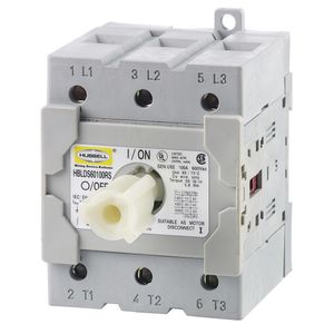 Hubbell-Wiring HBLDS60100RS Industrial Grade Non-Fused Disconnect Switch and Lighting Control 60/100-Amp Kellems