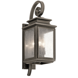 Kichler 49502OZ 3-Light Wall Light 60-Watt 120-Volt Olde Bronze Wiscombe Park Wiscombe Park