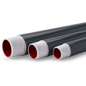 Robroy PRHCONDUIT-3 Gray PVC Exterior Red Urethane Interior Steel Rigid Metal Conduit 3-Inch Plasti-Bond REDH2OT