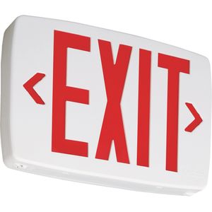 Lithonia Lighting LQM-S-W-3-R-120/277-ELN LQM Series Emergency LED Exit Sign White Housing Red Letter 120/277-Volt Quantum