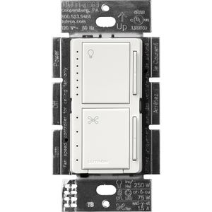 Lutron MACL-LFQ-WH 120-Volt AC at 60-Hz 1.5-Amp 1-Pole 4-Speed Quiet Fan/Light Control White Maestro