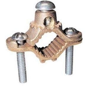 Greaves G1 Cast Bronze Waterpipe Ground Clamp 1/2 - 1-Inch Pipe 3/4 - 1-1/2-Inch Tubing 10-2-AWG Stranded Ground-Lok