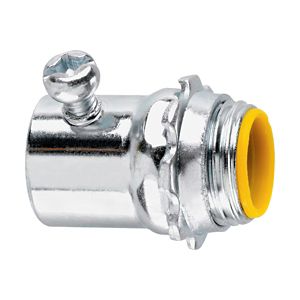 Crouse-Hinds 1452 Zinc Plated Steel Insulated Thin Wall Straight Connector 1-Inch