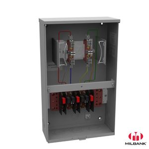 Milbank UC4964-O-WC-21-NST 1-Phase Transformer Rated Ringless Meter Socket With Test Switch Bypass 6 Jaw 1-Position 20-Amp