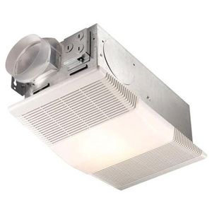 Nutone 668RP Ventilation Fan With Light 120-Volt AC 70 CFM at 0.1-Inch Static Pressure 67 CFM at 0.25-Inch Static Pressure White Broan