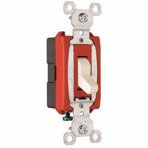 Pass & Seymour CS20AC1-LA 120/277-Volt AC 20-Amp 1-Pole Heavy-Duty Commercial/Specification Grade Toggle Switch Light Almond