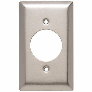 Pass & Seymour SS720 302/304 Stainless Steel Screw Mount 1-Gang Standard Size Single Receptacle Plate 1-Power Outlet Receptacle