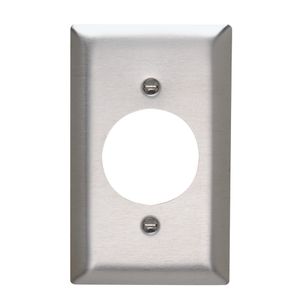 Pass & Seymour SS721 302/304 Stainless Steel Screw Mount 1-Gang Standard Size Single Receptacle Plate 1-Power Outlet Receptacle