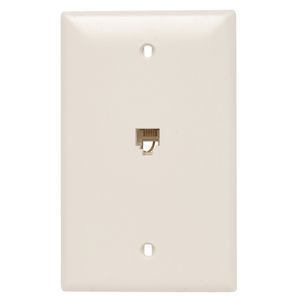 Pass & Seymour TPTE1-LA 1-Gang Rectangular Standard Telephone Wallplate 4.6875-Inch x 2.9375-Inch Light Almond