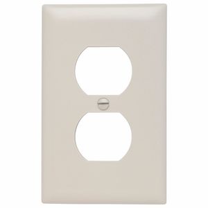 Pass & Seymour TP8-LA Thermoplastic Nylon Standard Size 1-Gang Wallplate 1-Duplex Receptacle Light Almond TradeMaster