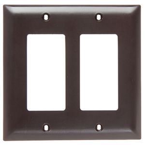 Pass & Seymour TP262 Nylon Standard Size 2-Gang Decorator Wallplate 2-Decorator Brown TradeMaster