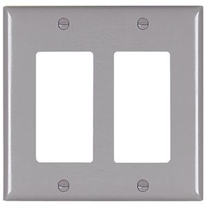 Pass & Seymour TP262-GRY Nylon Standard Size 2-Gang Decorator Wallplate 2-Decorator Gray TradeMaster