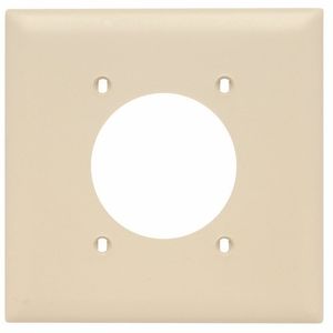 Pass & Seymour TP703-I Nylon 2-Gang Standard Size Single Receptacle Plate 2-Power Outlet Receptacle Ivory