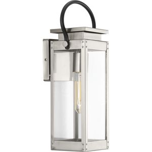 Progress Lighting P560004-135 1-Light Incandescent Design Series Small Wall Lantern 100-Watt 120-Volt Stainless Steel Painted Union Square